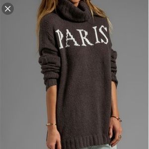 Brown Knit 'PARIS' Turtleneck